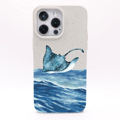 iPhone SE/7/8 case - white Manta - "Manta Wave" - ​​sustainable