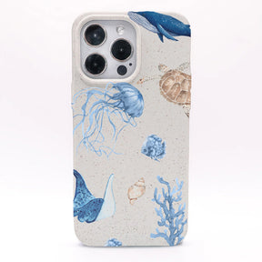 iPhone 14 pro max hoesje - witte schildpad - "Turtle &amp; Friends" - duurzaam