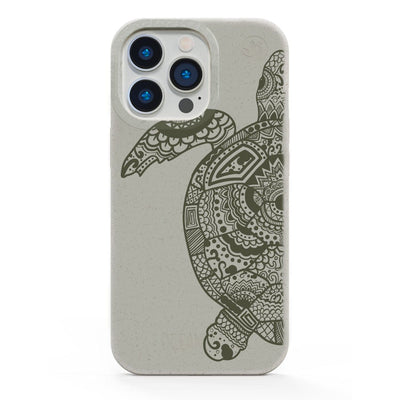 iPhone 16 case - beige - "GREEN TURTLE" - sustainable