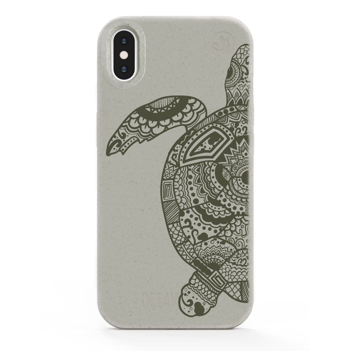 iPhone Xs max Hülle - beige - "GREEN TURTLE" - nachhaltig