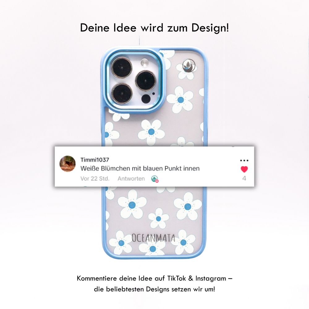 iPhone 6/6S/7/8/SE(2020)/SE(2022) Hülle - Blumen - "Ocean Bloom" - nachhaltig