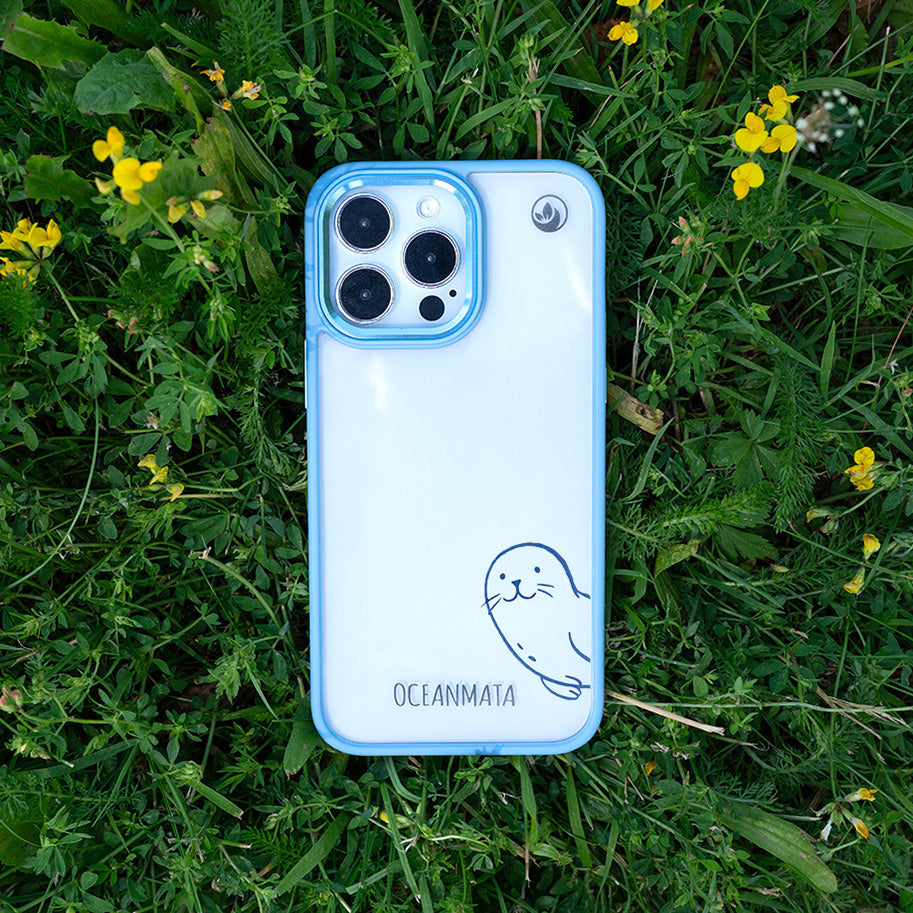 iPhone SE/7/8 Hülle - Robbe blau - "Robby" - nachhaltig