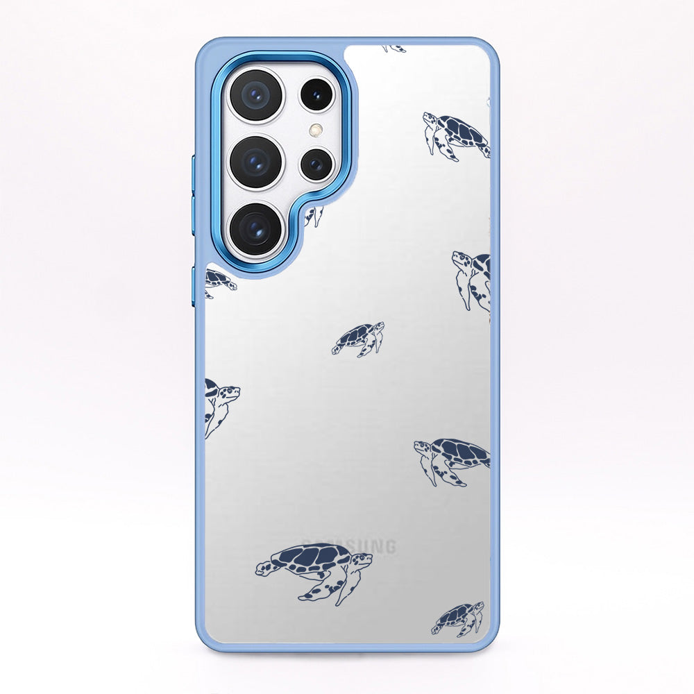 Samsung S25 Hülle - Schildkröten blau - "Turtlino" - nachhaltig