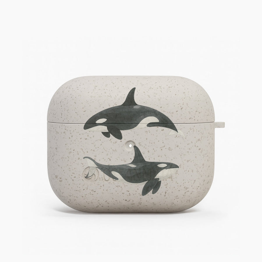 AirPods Case Hülle - Orca weiß - "OrcaFamily" - nachhaltig