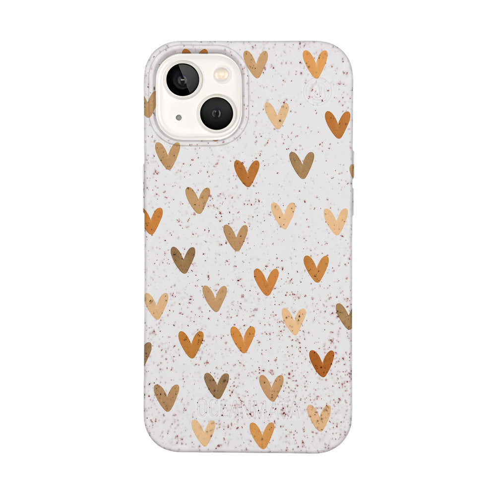 iPhone 13 Hülle - Herz weiß - "AutumnLove" - nachhaltig