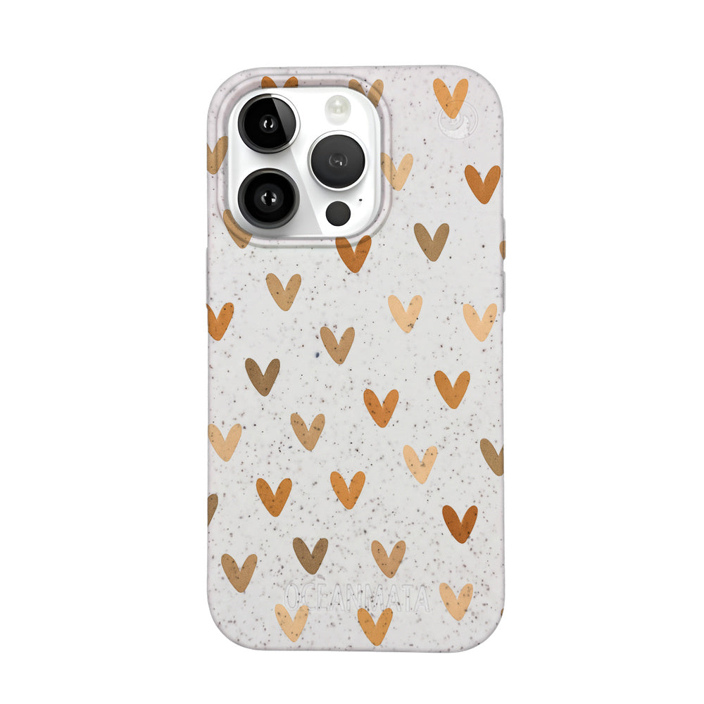 iPhone 14 Pro Case - White Heart - "AutumnLove" - sustainable