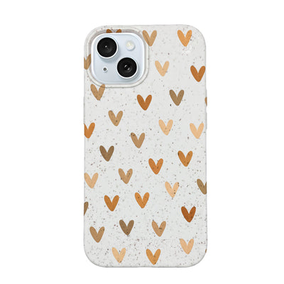iPhone 15 Hülle - Herz weiß - "AutumnLove" - nachhaltig
