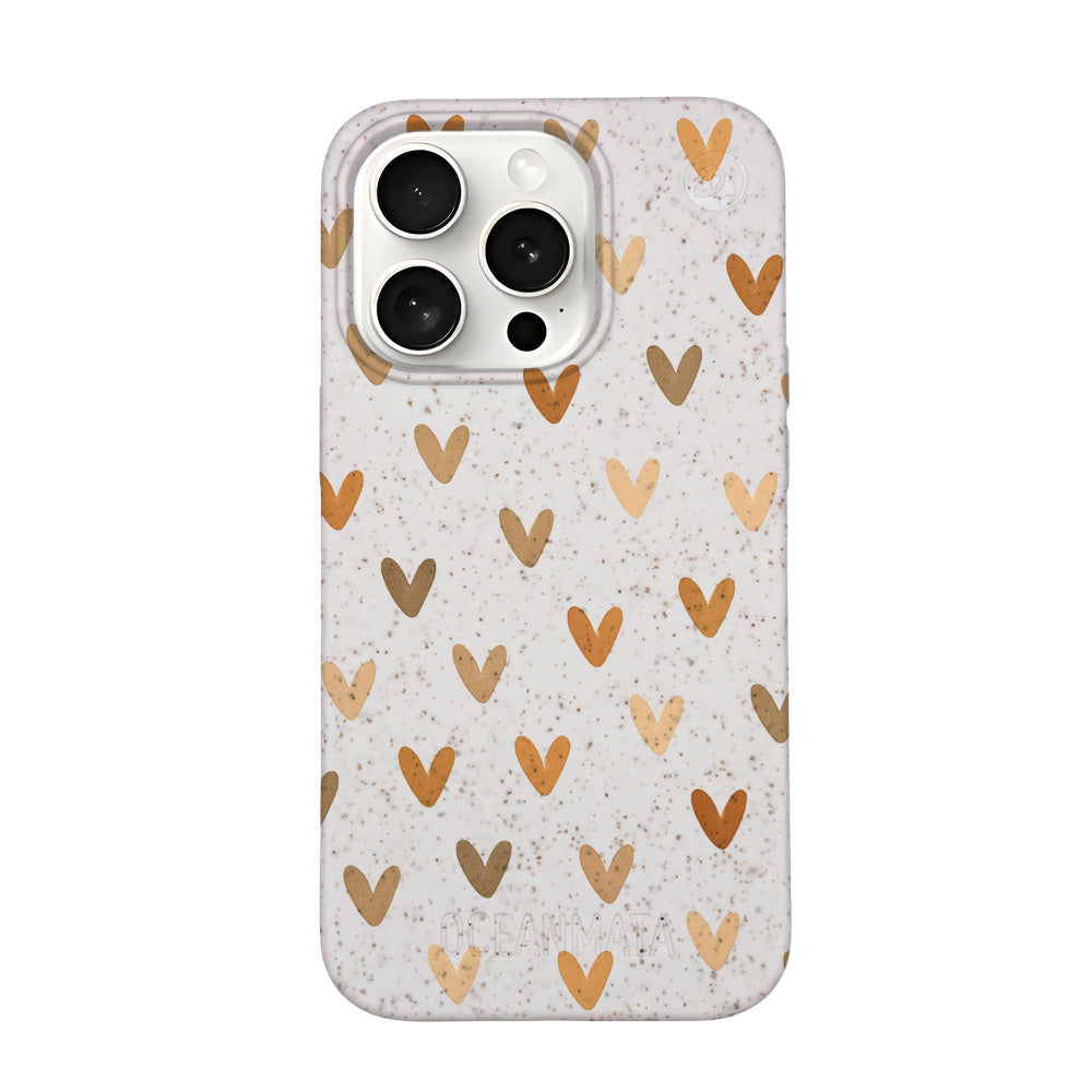 iPhone 15 Pro Case - Heart white - "AutumnLove" - sustainable