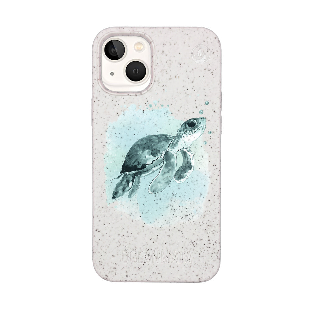 iPhone 13 mini Case - Green Turtle - "Baby Turtle" - sustainable