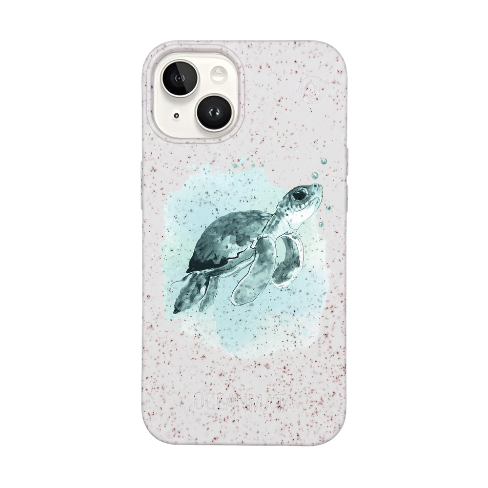 iPhone 14 Case - green turtle - "Baby Turtle" - sustainable