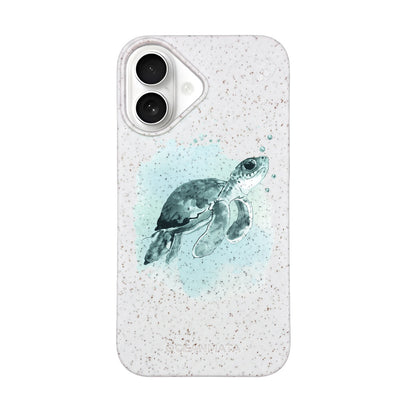 iPhone 16 Hülle - Schildkröte grün - "Baby Turtle" - nachhaltig