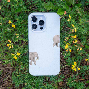 iPhone 13 pro max Hülle - Elefant weiß - "Ele-Fant" - nachhaltig