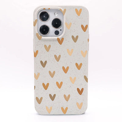 iPhone 14 Pro Case - White Heart - "AutumnLove" - sustainable