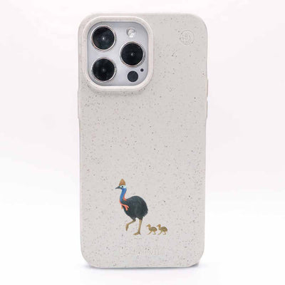 iPhone 17 Air Hülle - Cassowary weiß - "CassowaryStroll" - nachhaltig