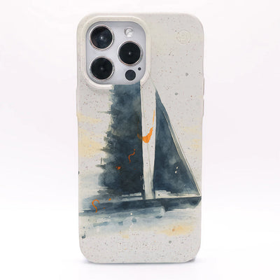 iPhone 13 mini Case - Sailing white - "Golden Horizon" - sustainable