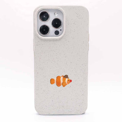 iPhone 15 Pro Max Case - Clownfish White - "Mr. Clown-Fish" - Sustainable