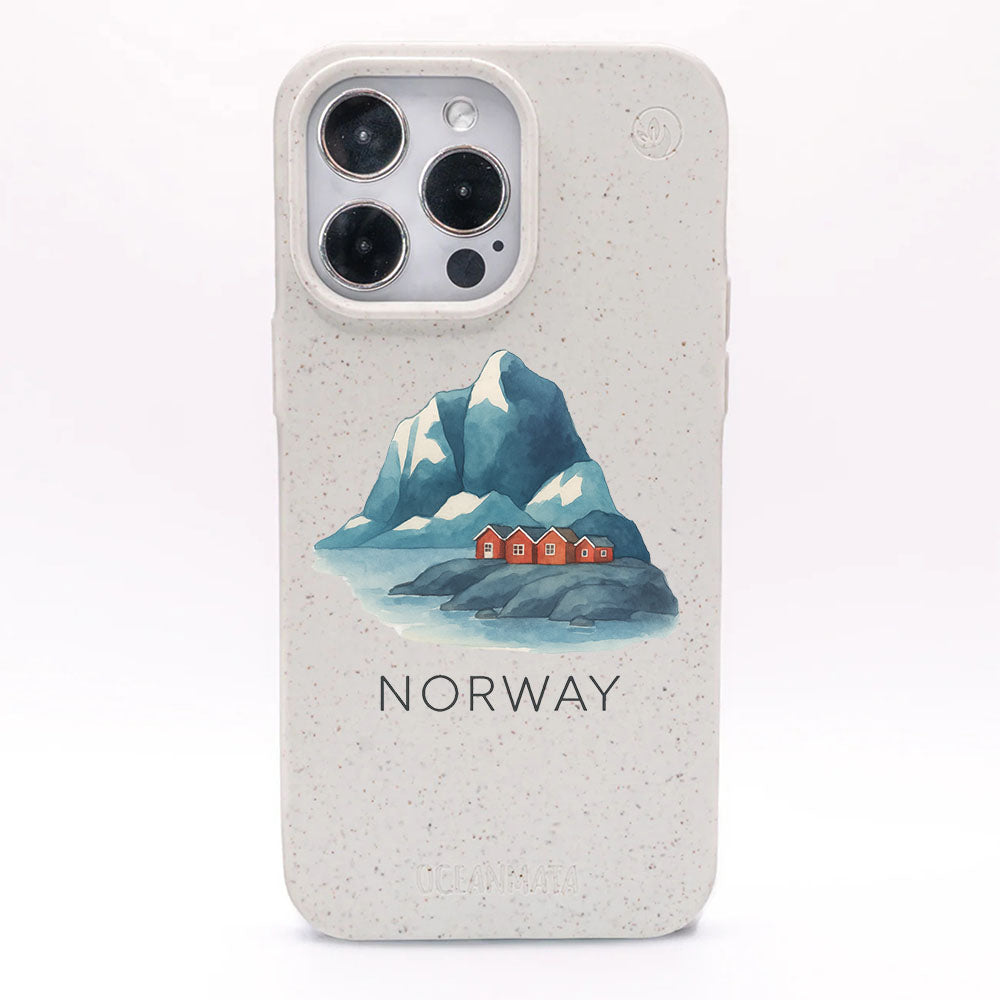 iPhone 14 Hülle - Norwegen weiß - "Norway" - nachhaltig
