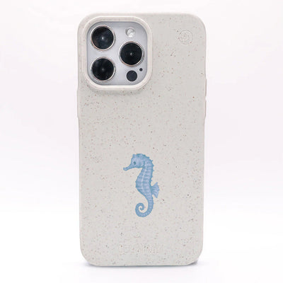 iPhone 17 pro max Hülle - Seepferdchen weiß - "SeahorseTale" - nachhaltig