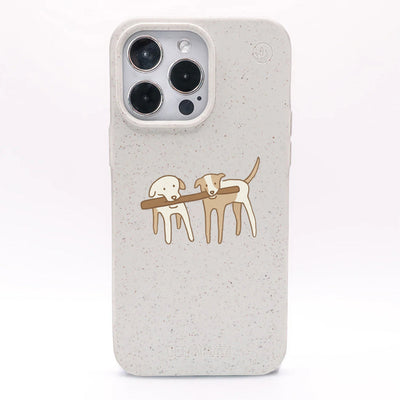 iPhone 13 Pro Case - Dogs White - "Woof" - Sustainable