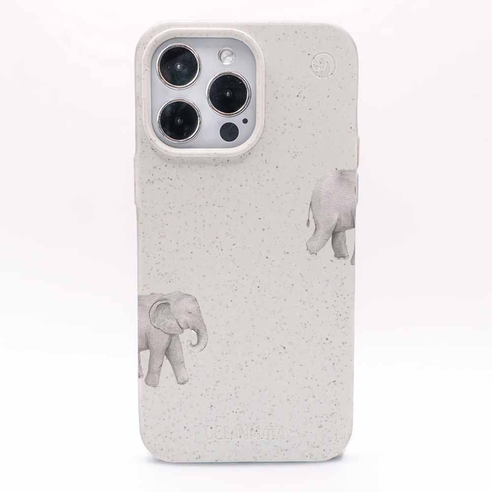 iPhone 15 pro max Hülle - Elefant weiß - "Ele-Fant" - nachhaltig