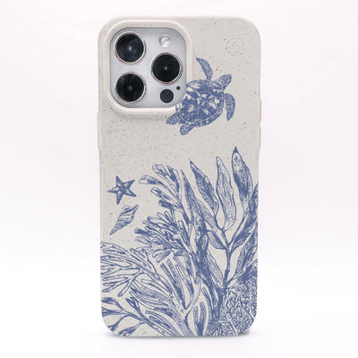 iPhone 17 pro max Hülle - Schildkröten weiß - "White Silent Waves" - nachhaltig