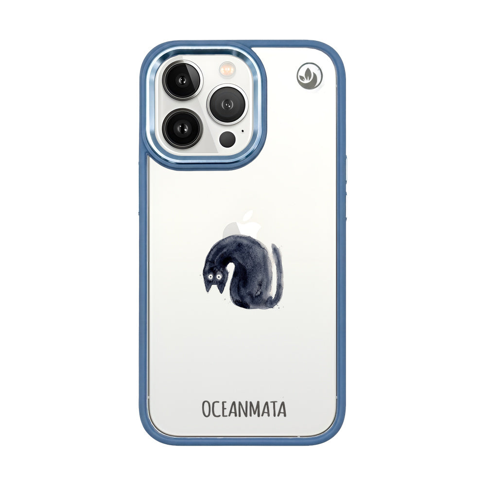 Nachhaltige Handyhülle iPhone 13 pro max Blackcat aus Ocean Plastic — Vorderseite