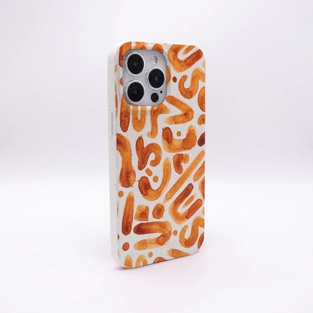 iPhone 16 pro max Hülle - orange - "buchstabensuppe" - nachhaltig