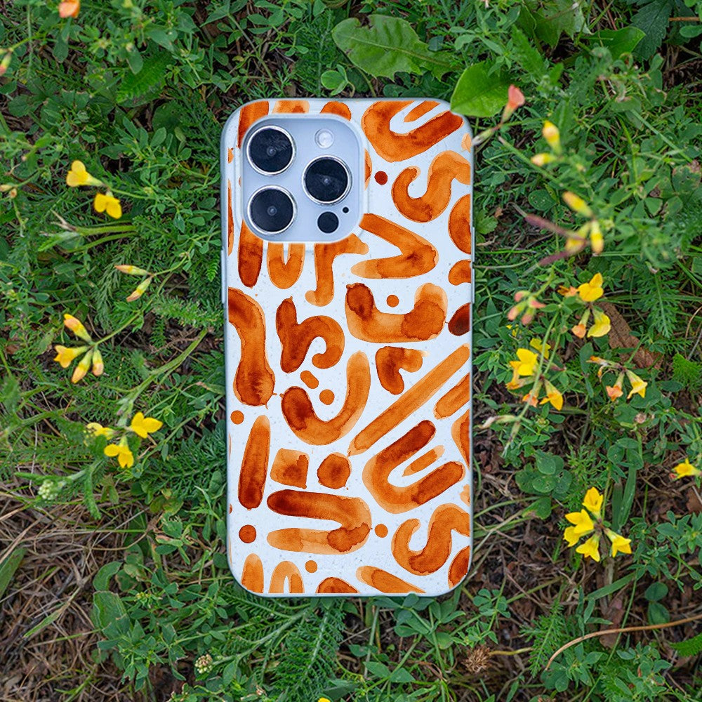 Biologisch abbaubare Handyhülle iPhone 12 mini Buchstabensuppe — kompostierbar — Bonus