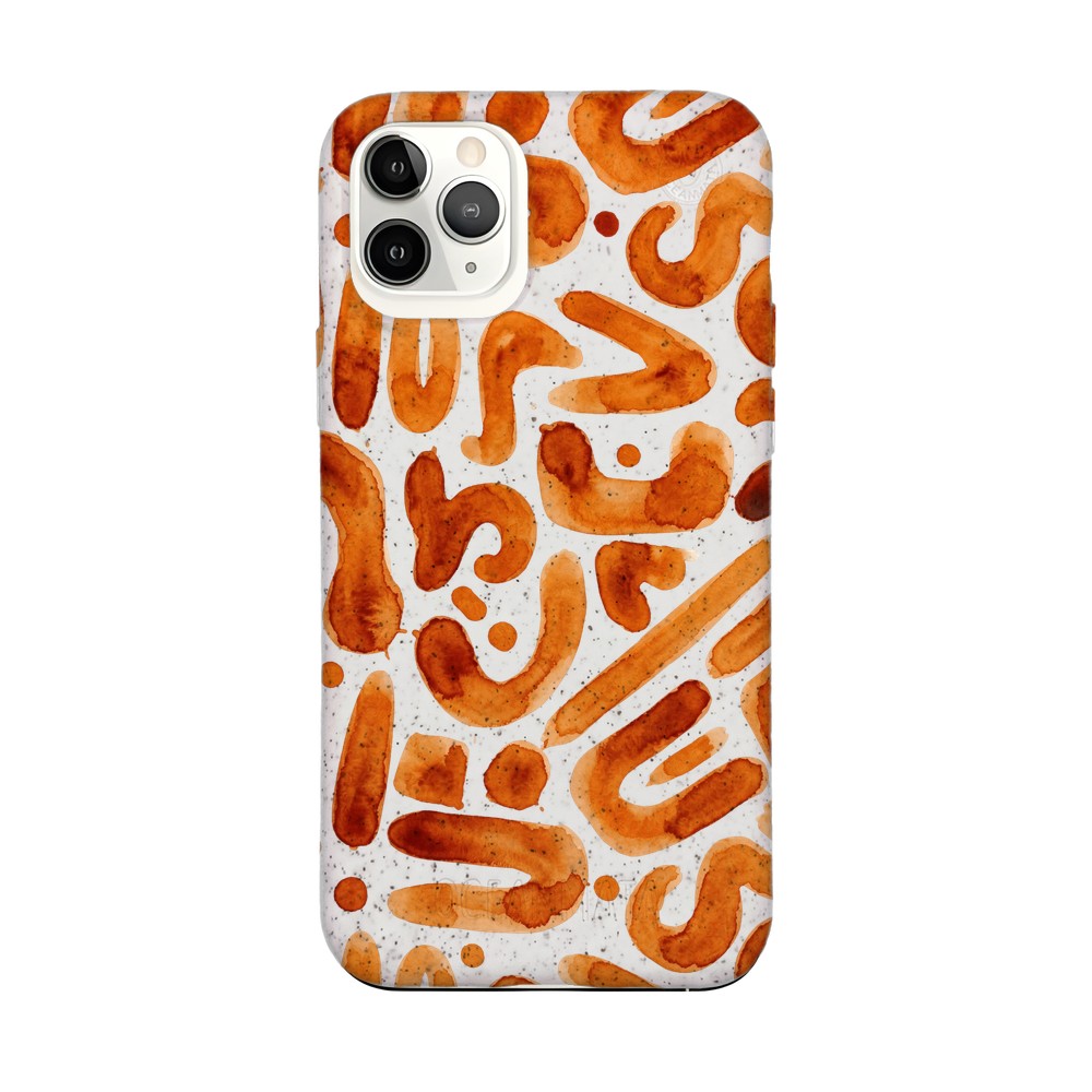 iPhone 11 pro Hülle - orange - "buchstabensuppe" - nachhaltig