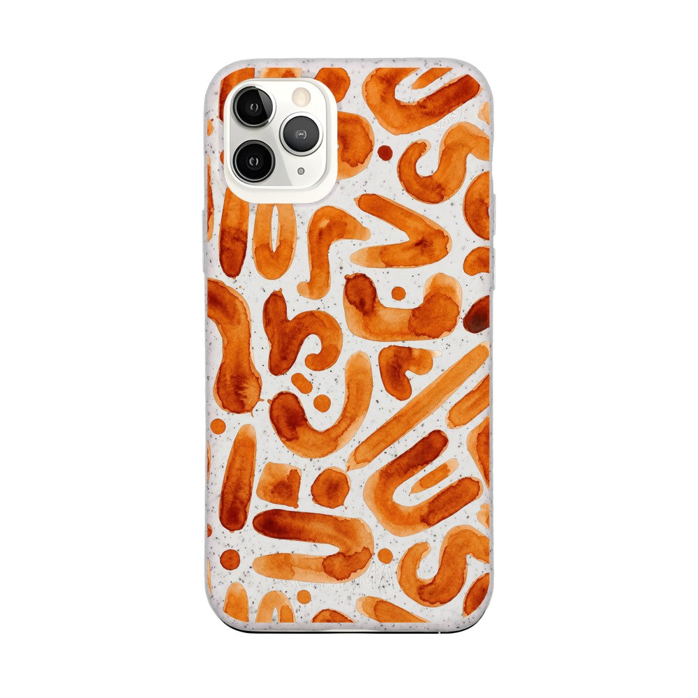 iPhone 11 pro Hülle - orange - "buchstabensuppe" - nachhaltig
