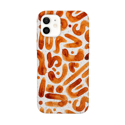 iPhone 12 mini Hülle - orange - "buchstabensuppe" - nachhaltig