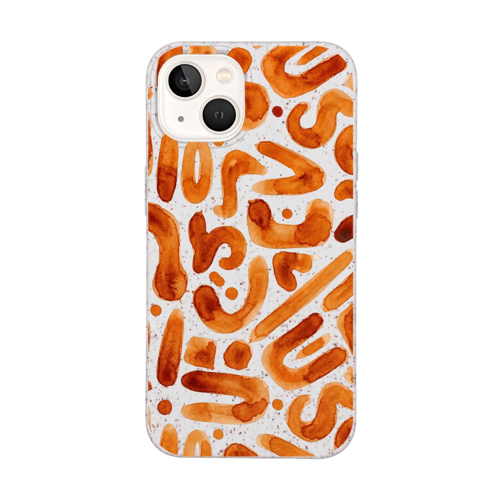 iPhone 13 Hülle - orange - "buchstabensuppe" - nachhaltig