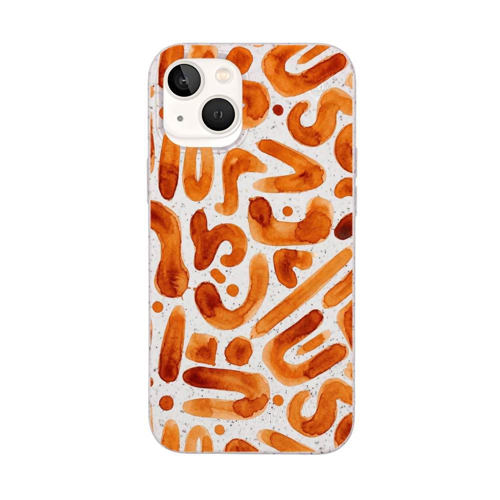 iPhone 13 mini Hülle - orange - "buchstabensuppe" - nachhaltig