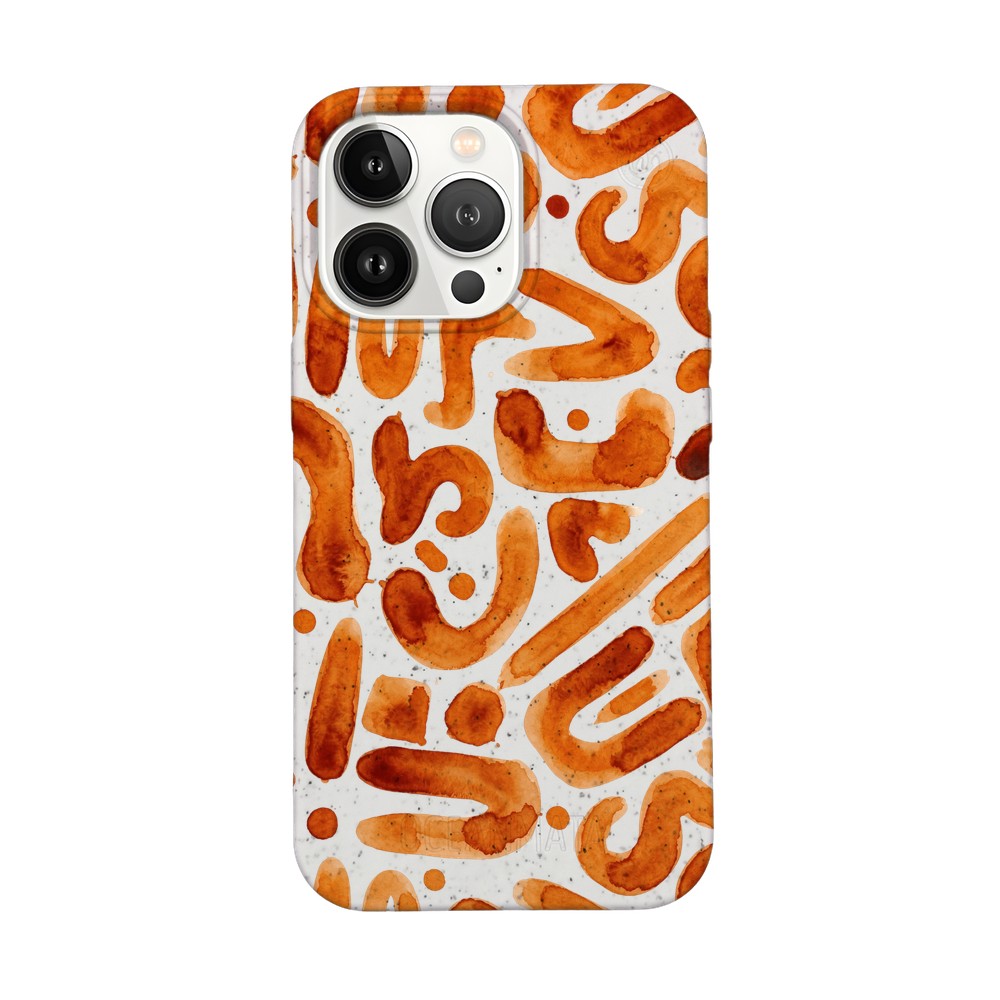 iPhone 13 pro max Hülle - orange - "buchstabensuppe" - nachhaltig