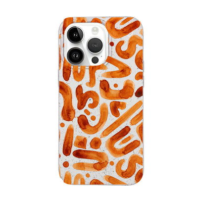 iPhone 14 pro Hülle - orange - "buchstabensuppe" - nachhaltig