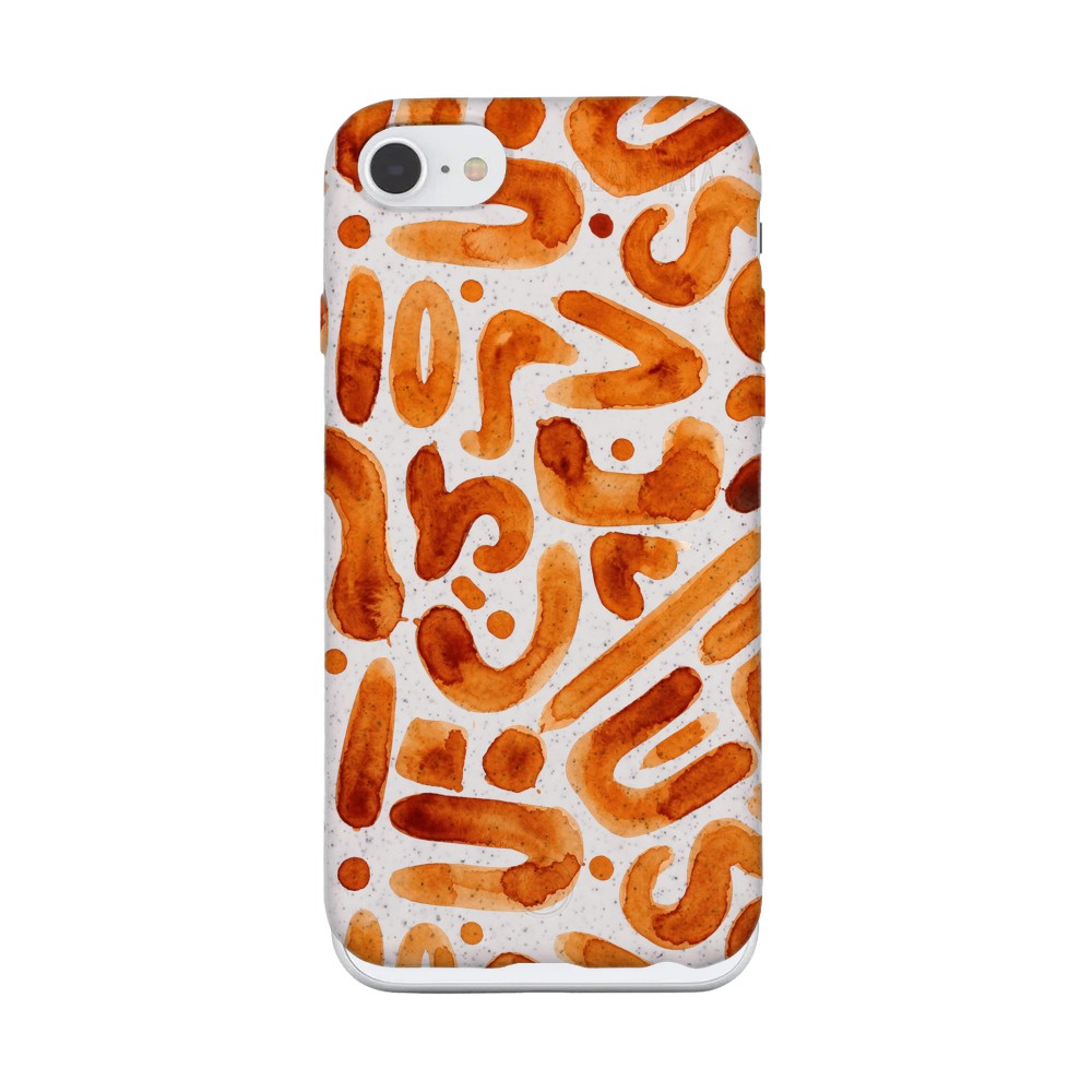 iPhone SE/7/8 Hülle - orange - "buchstabensuppe" - nachhaltig