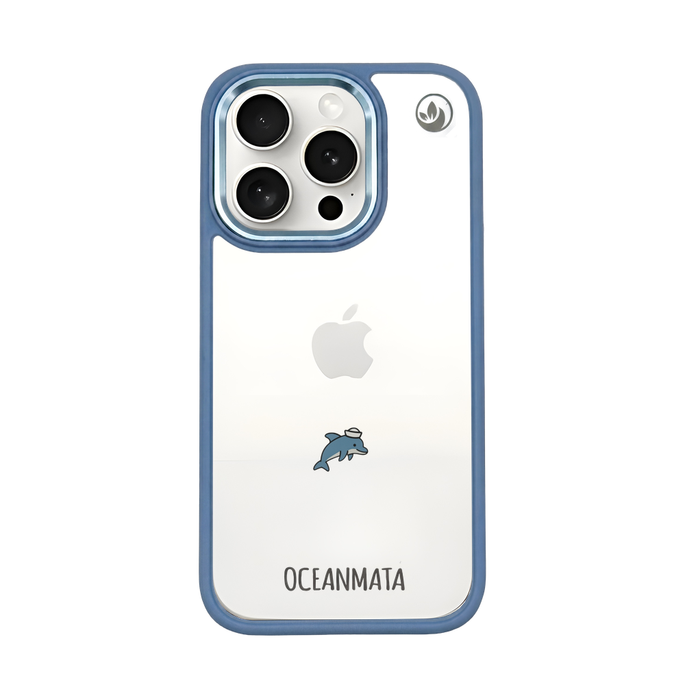 iPhone 15 pro max Hülle - Delfin blau - "Captain Dolphin" - nachhaltig