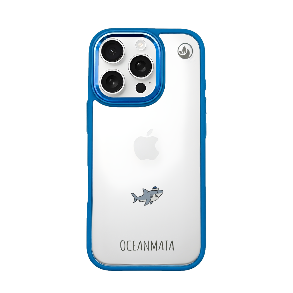 iPhone 16 pro max Hülle - Hai blau - "Captain Shark" - nachhaltig