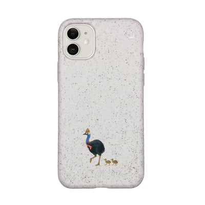 iPhone 11 Hülle - Cassowary weiß - "CassowaryStroll" - nachhaltig