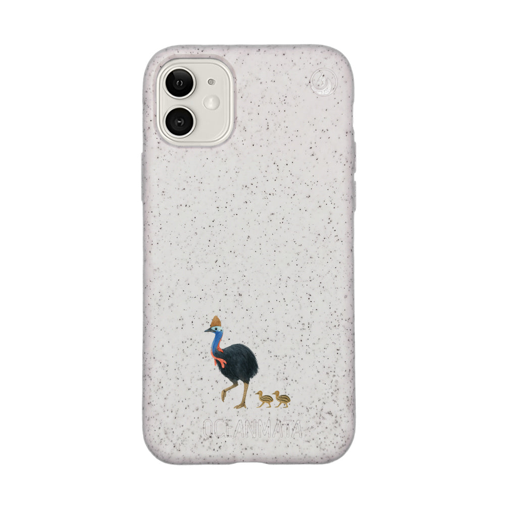 iPhone 11 Case - Cassowary white - "CassowaryStroll" - sustainable