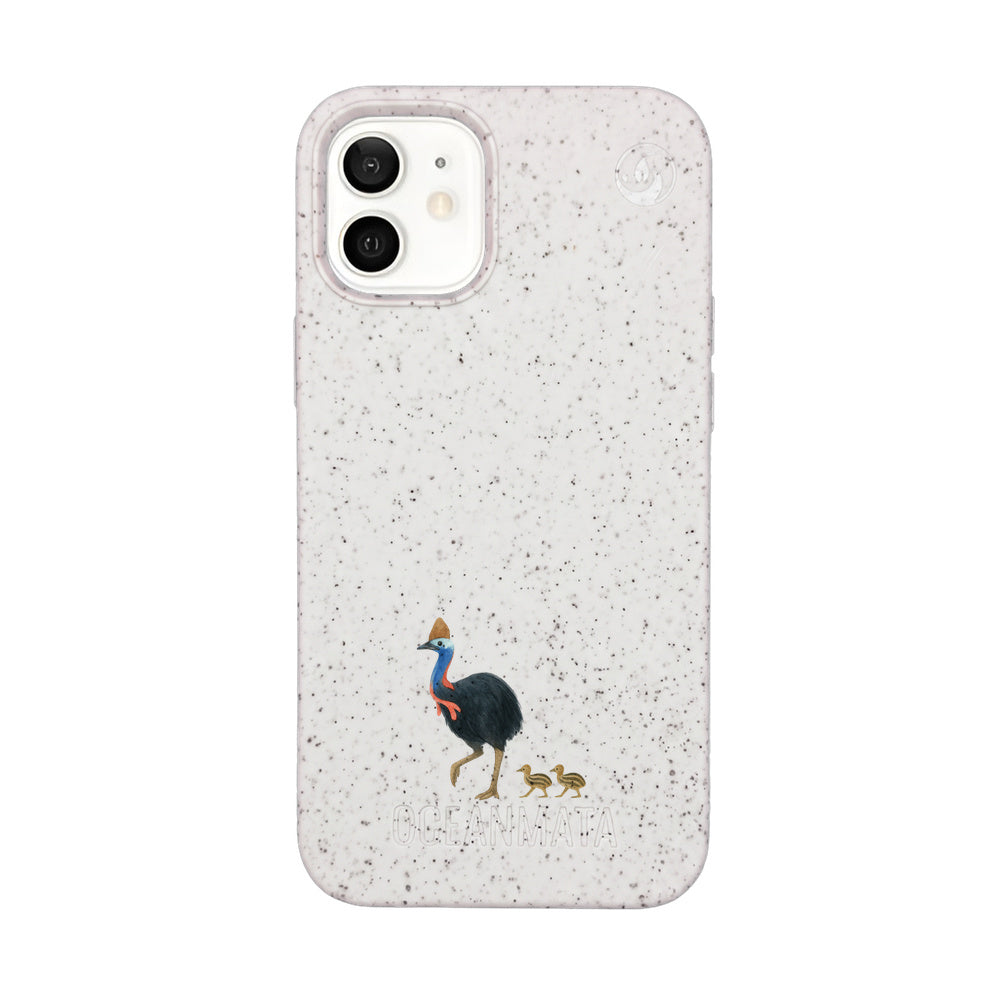 iPhone 12 mini Case - Cassowary white - "CassowaryStroll" - sustainable