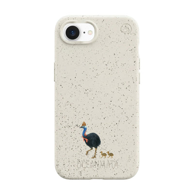iPhone 16e/17e Case - Cassowary White - "CassowaryStroll" - sustainable