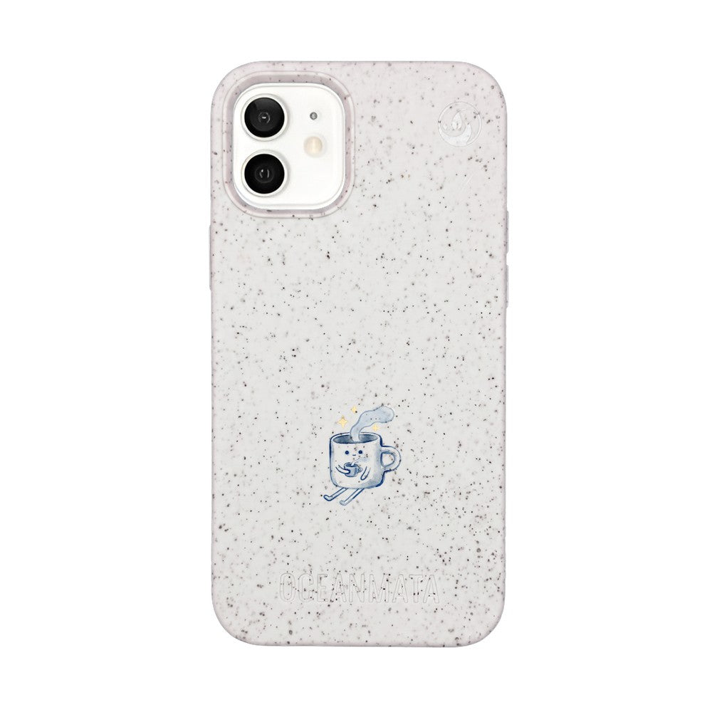 iPhone 12 mini Hülle - weiß - "coffeelove" - nachhaltig