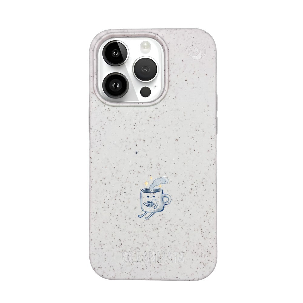 iPhone 14 Pro Case - white - "coffeelove" - sustainable