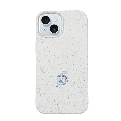 iPhone 15 Hülle - weiß - "coffeelove" - nachhaltig