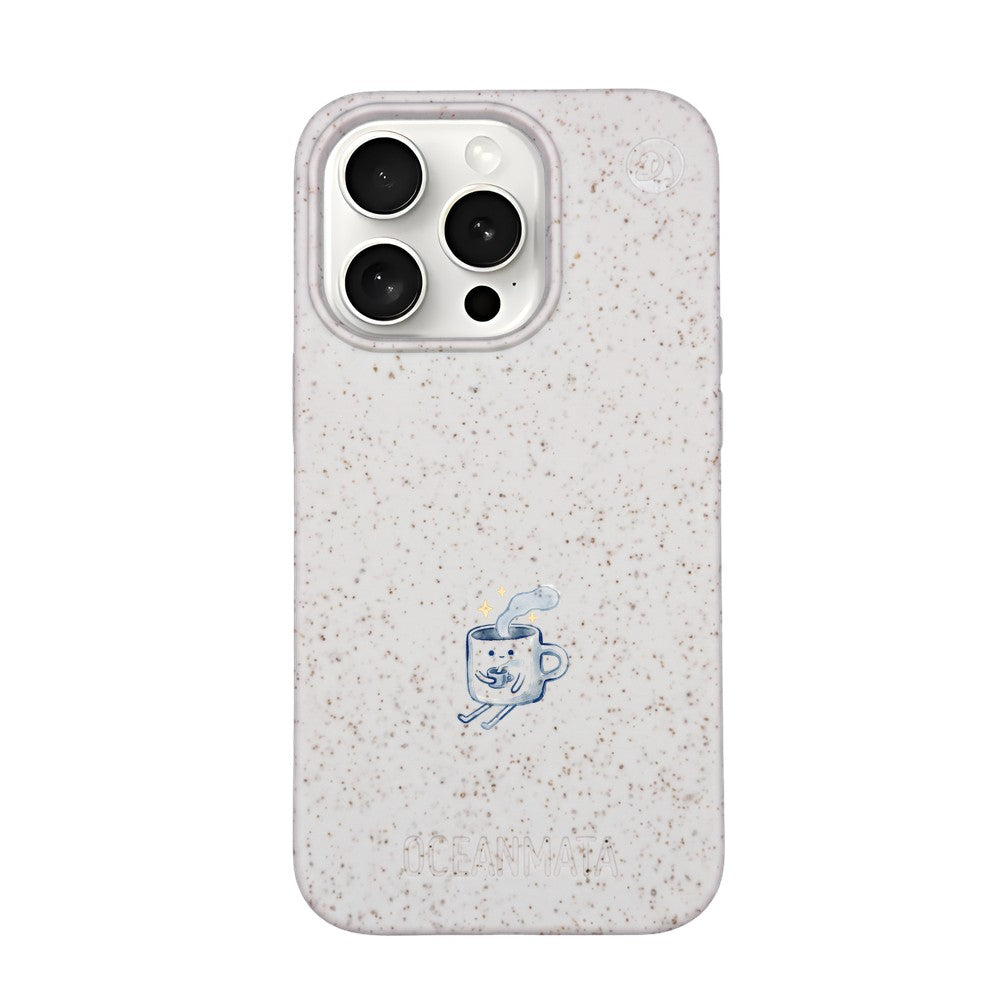 iPhone 15 Pro Case - white - "coffeelove" - sustainable
