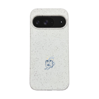 Google Pixel 9 / 9 Pro Case - white - "coffeelove" - sustainable