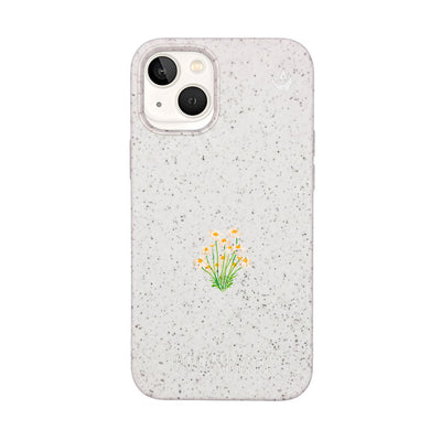 iPhone 13 mini Hülle - Blumen weiß - "Daisy" - nachhaltig