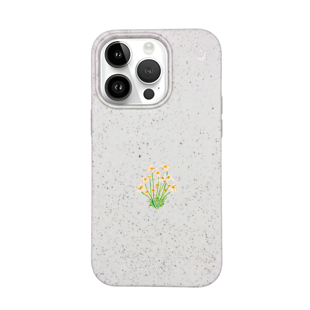 iPhone 14 Pro Case - Flowers white - "Daisy" - sustainable