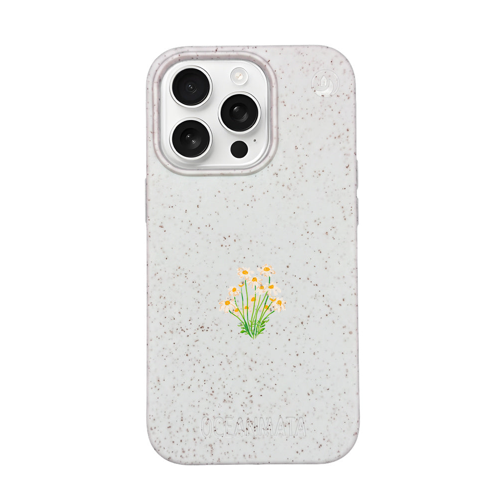 iPhone 16 Pro Case - Flowers white - "Daisy" - sustainable